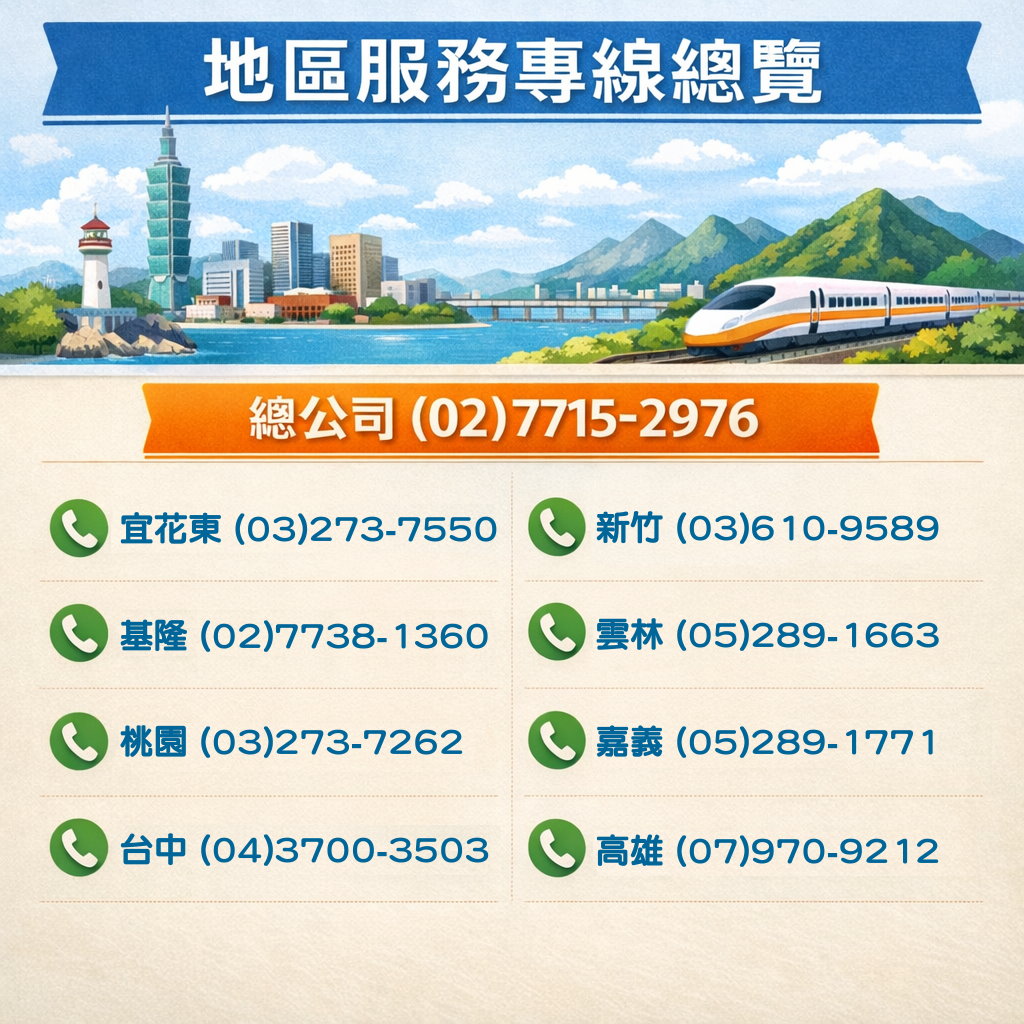 神探科技地區服務專線總覽